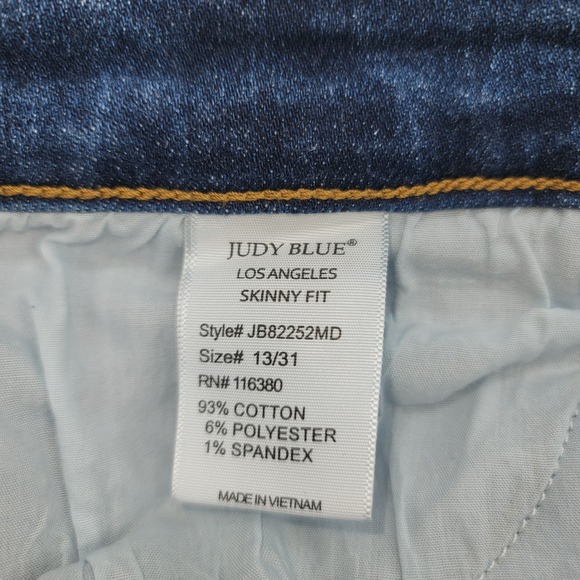 Judy Blue Womens 13/31 Skinny Jeans Stretch Denim Blue Mid Rise Classic Fit - Picture 5 of 5